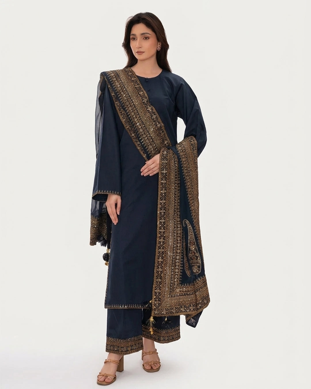 Navy Attire | 3-piece stitched suit