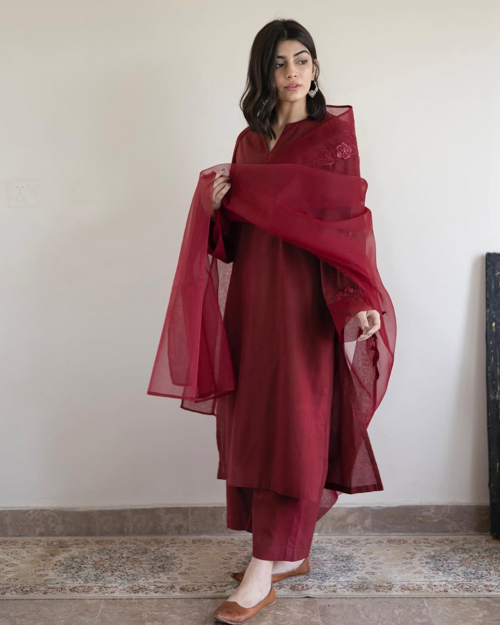 Rang-e-Ishq – A Signature Maroon 3-Piece Ensemble