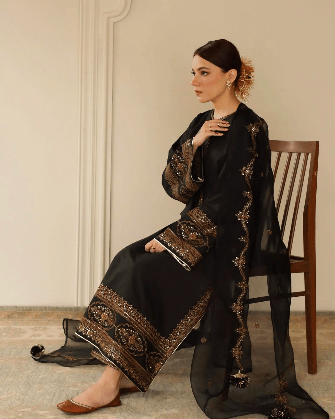 Royal Black Attire – 3 Piece Stitched Suit