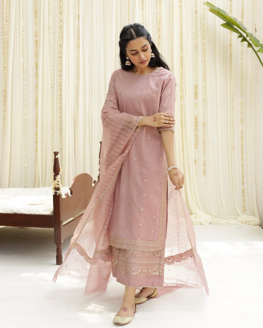 Pink Serenity – Embroidered Stitched Suit