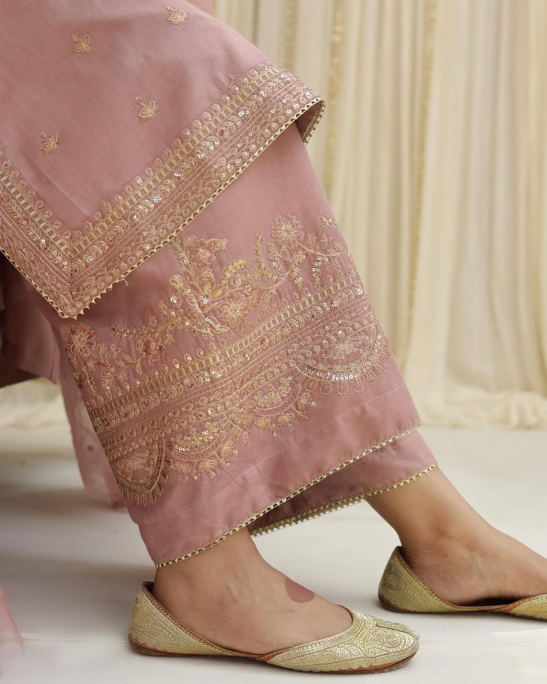 Pink Serenity – Embroidered Stitched Suit