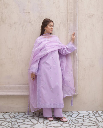 Mahjabeen — Lilac 3-PIECE STITCHED SUIT